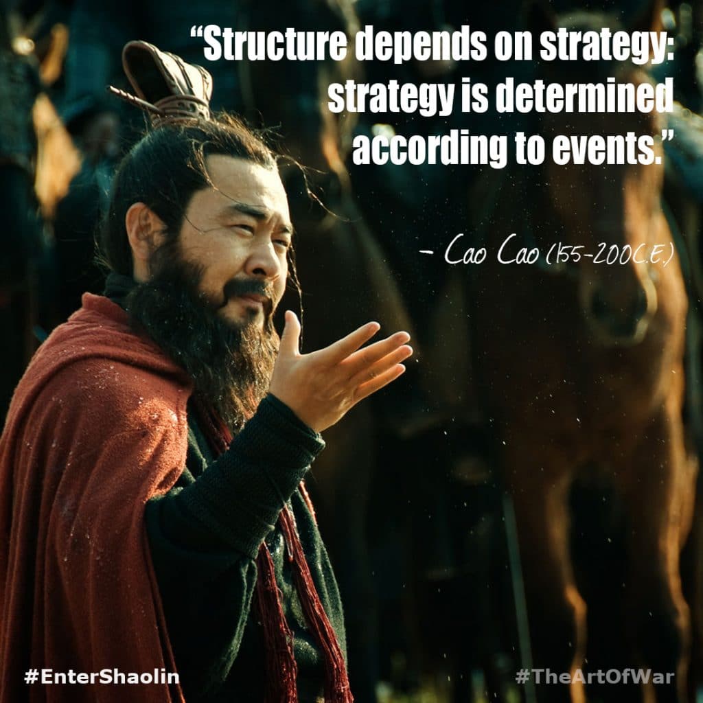 "Structure depends on strategy: strategy is determined according to events." - Cao Cao