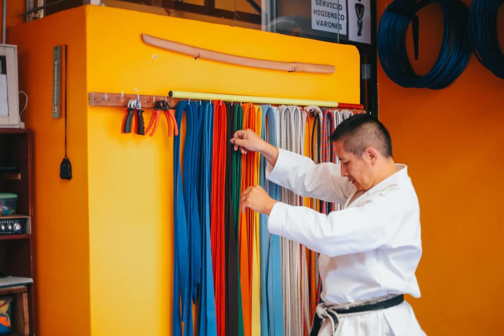KUNG FU BELTS ON A WALL